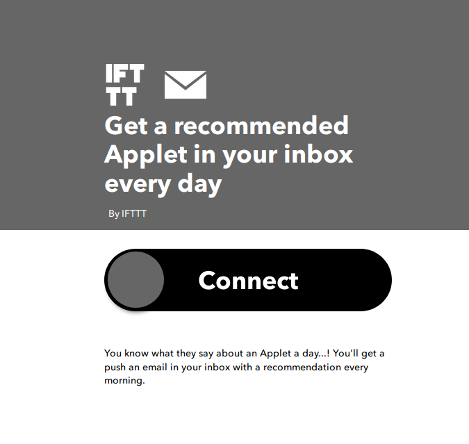 Applet raccomandate ogni giorno nella propria casella email